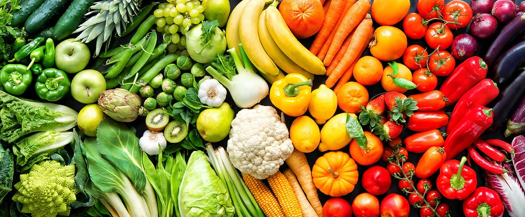 verschiedenes buntes Gemüse und Obst