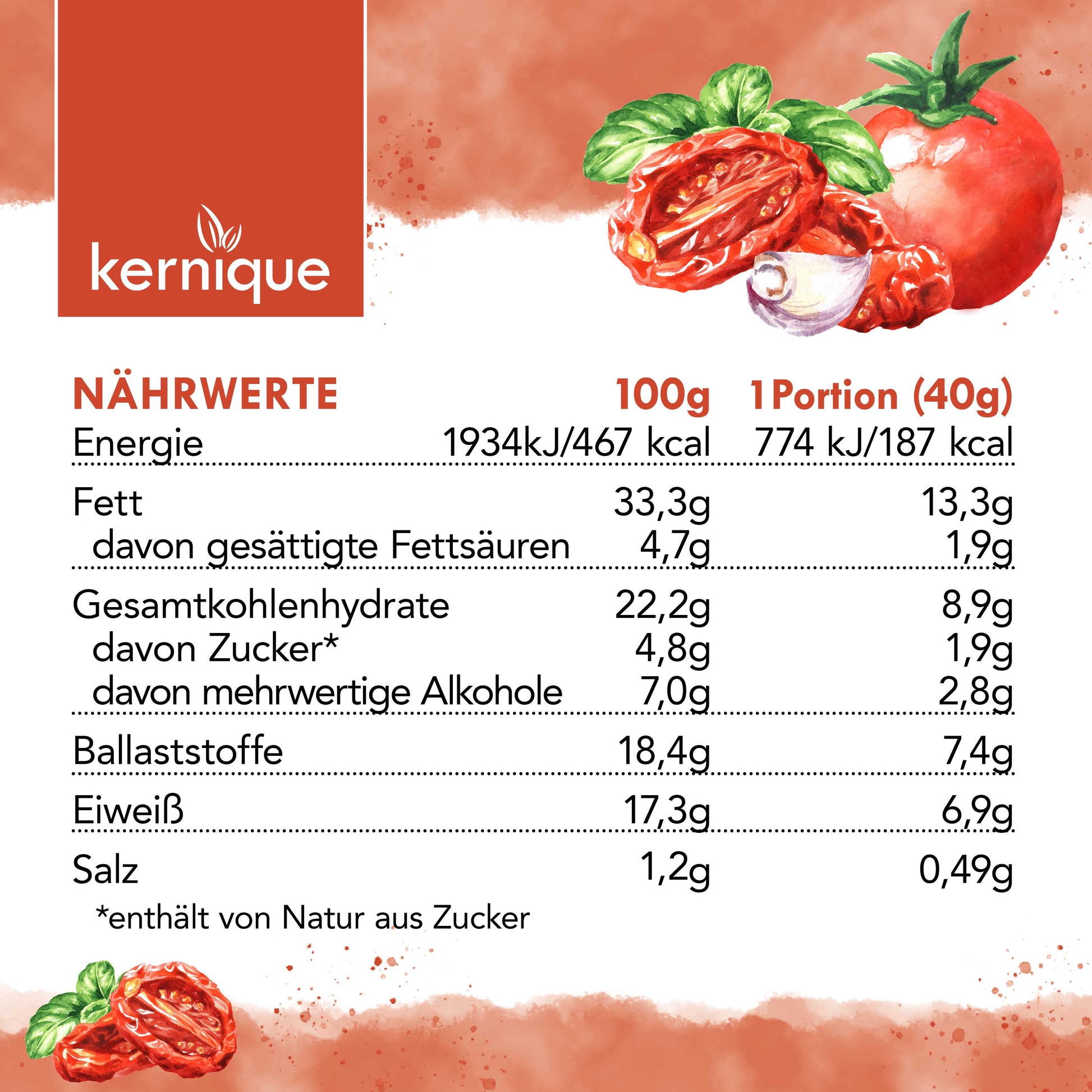 kernique kein riegel - salty sweet tomato (8+1 gratis) kernique.de